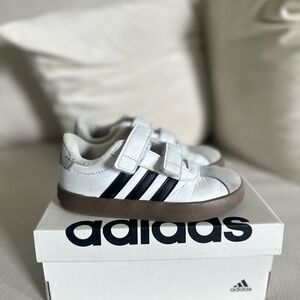 adidas Kids White & Black Velcro Sneakers | Samba
